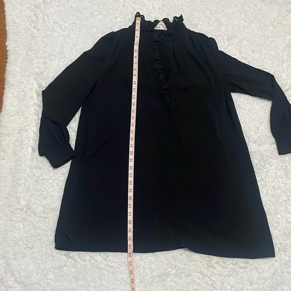 Se’zane Elegant mini Black Dress long sleeve